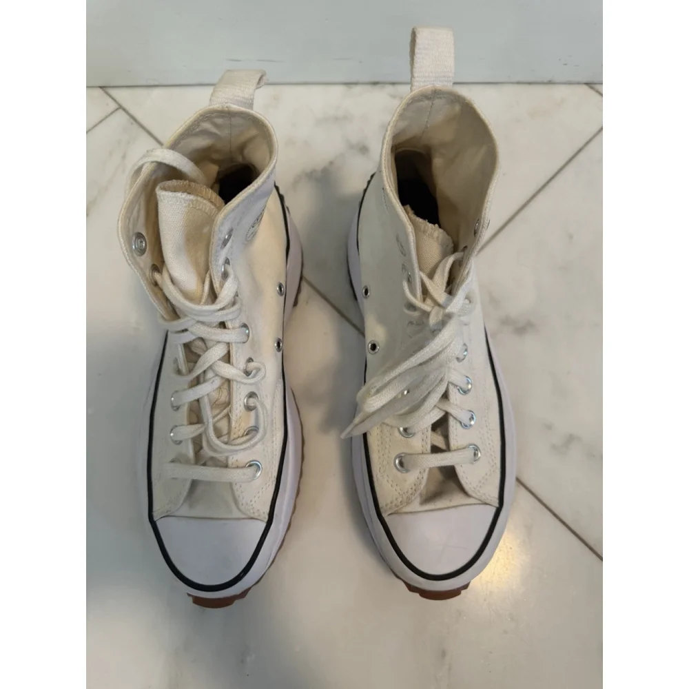 Converse CTAS size 9 Run Star Hike High White Cream Black Gum Lug Sole Sneakers - Picture 4 of 12